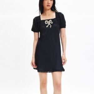 UO Kimchi Blue Noa Bow babydoll Mini Dress